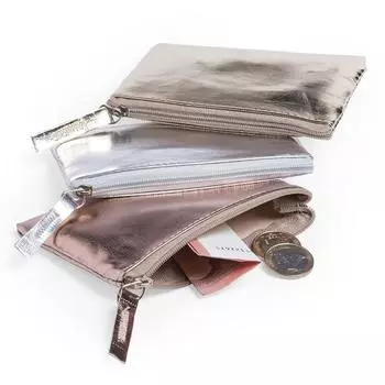 Модная однотонная женская косметичка для монет, водонепроницаемая портативная сумка-клатч One Size золотой