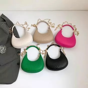 Модная однотонная женская сумка в стиле темперамент, трендовая корейская версия, летняя новая сумка под мышкой, повседневная сумка в форме полумесяца на одно плечо