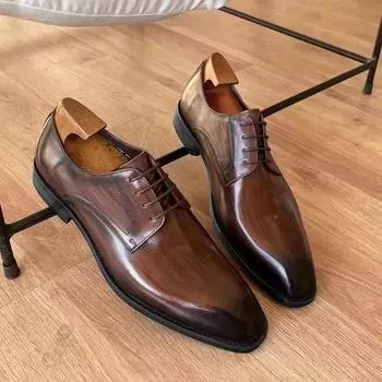 Модная официальная обувь, мужские кожаные туфли с квадратным носком для мужчин, свадебные туфли Erkek Ayakkab Zapatos De Hombre Sapatos Formais Masculinos 38 коричневый