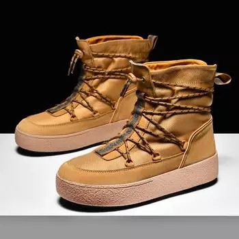 Модная осень для мужчин, японский стиль Карадзюку, корейский стиль, мода, высокие уличные ботинки на толстой платформе, повседневная кожаная обувь, мужские туфли на шнуровке 39 коричневый