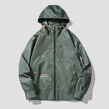 Модная осенне-зимняя однотонная летная бейсбольная форма мужская повседневная куртка с капюшоном большого размера мужская одежда M