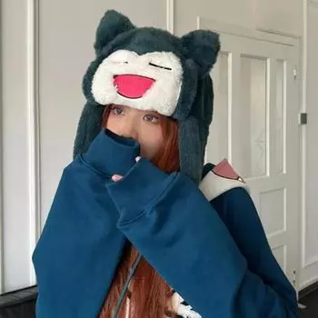 Модная осенне-зимняя женская лыжная шапка Y2K озерно-синего цвета OneSize зелёный