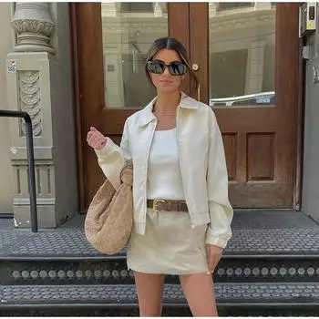 Модная осенняя куртка женская с лацканами и длинным рукавом на молнии, шорты, пальто женское, повседневное, для улицы, джокер, пальто S