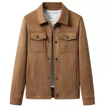 Модная осенняя новая модная молодежная универсальная повседневная куртка мужская из оленьей кожи бархатная японская модная брендовая мужская куртка с лацканами M