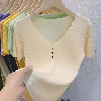 Модная осенняя рубашка из ледяного шелка с коротким рукавом, женская летняя тонкая белая рубашка в западном стиле, полутоп 4XL белый