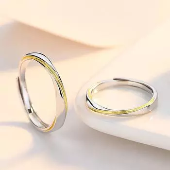 Модная пара Mobius S925, серебряная эмаль, китайский красный размер, регулируемые кольца, подарок на годовщину любви J119