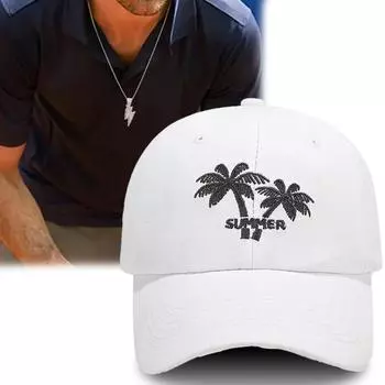 Модная парная бейсболка, 2 шт., вышитая потертая шляпа от солнца, полный бриллиант, маленькая молния, кулон, ожерелье, комплект для мужчин и женщин, повседневная спортивная кепка для мужчин и женщин чёрный