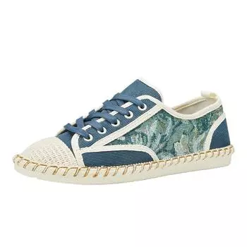 Модная парусиновая обувь, мужские новые повседневные эспадрильи, прогулочные кроссовки, мужские летние удобные льняные туфли на плоской подошве, мужская легкая обувь яппи 39 синий