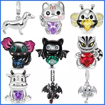 Модная пчела, кошка, собака, корова, саламандра, летучая мышь, дракон, кулон, ювелирные изделия из бисера, подарок, сделай сам, свободные бусины