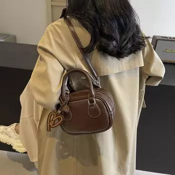 Модная переносная сумка для боулинга, универсальная маленькая сумка в иностранном стиле, женская сумка-мессенджер 2024 года, маленькая сумка покинуть белый