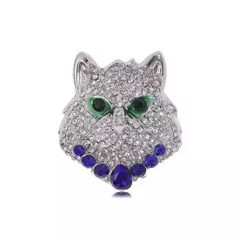 Модная персонализированная брошь в виде головы леопарда со стразами, простая одежда в стиле темперамент с подвеской-булавкой