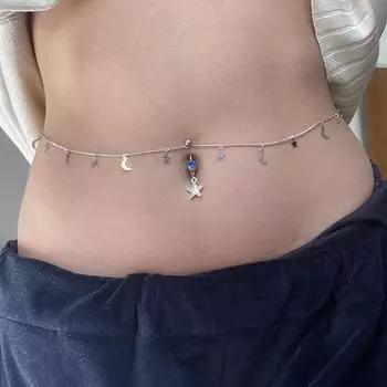 Модная персонализированная цепочка для пупка с бриллиантами, простая цепочка с бахромой из стразов, геометрическая цепочка на талию, ювелирные изделия