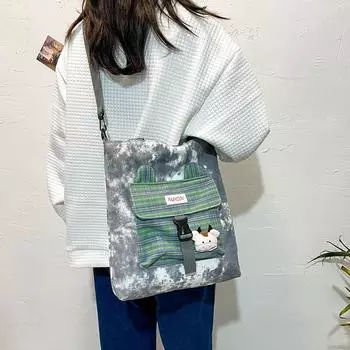 Модная персонализированная холщовая сумка через плечо, новая, камуфляжная клетчатая холщовая сумка, вместительная студенческая сумка-мессенджер