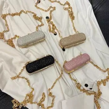 Модная персонализированная вечерняя сумка для ужина, маленькая сумка для губной помады для женщин, модная сумка на цепочке для девочек, повседневная универсальная женская сумка золотой