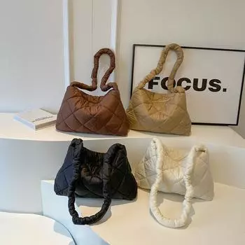 Модная персонализированная женская сумка большой емкости, повседневная сумка, простая сумка через плечо и подмышку Tide коричневый