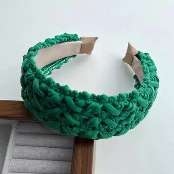 Модная плетеная повязка на голову с широкой лентой Простая элегантность Повязка для волос Плетеный узор Высококлассные аксессуары для волос Повязка на голову