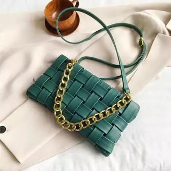 Модная плетеная сумка через плечо, новая сумка через плечо из искусственной кожи в западном стиле, тканая сумка для подмышек, дизайнерская женская сумка через плечо 27*6*14cm красный