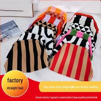 Модная плетеная сумка Cloud Bag — универсальная полосатая сумка для хранения вещей в поездках и путешествиях с ручкой-клипсой для девочек