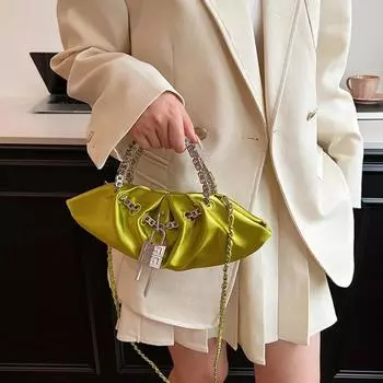 Модная плиссированная сумка Cloud для женщин, модная универсальная сумка через плечо, сумки для женщин, сумки для мам и детей one size чёрный