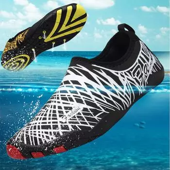 Модная пляжная обувь унисекс, обувь для плавания, обувь большого размера 35 чёрный