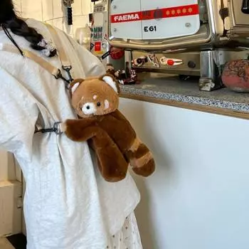 Модная плюшевая милая женская сумка на плечо Kawaii Пушистая кукла Kawaii Lolita Маленький рюкзак Мягкая дизайнерская повседневная модная сумка Harajuku 19X33X12cm