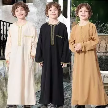 Модная подростковая Абая кафтан, одежда для мальчиков, одежда в арабском стиле, Дубия Абая, мусульманский халат, традиционный мусульманский халат для мальчиков 110