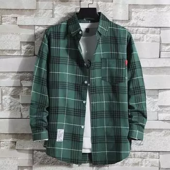 Модная подростковая рубашка, мужская весенняя блузка с длинным рукавом, повседневные рубашки для мужчин, топы 3XL