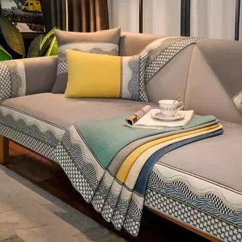 Модная подушка для дивана, всесезонная простая современная подушка, противоскользящая подушка, кожаный чехол для дивана, полное покрытие, тканевое полотенце 70*70cm серый