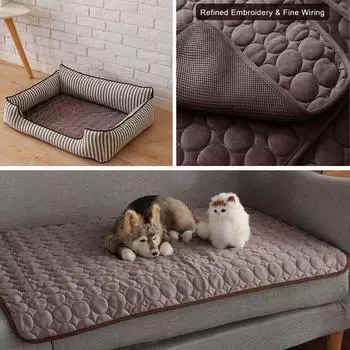 Модная подушка для кошек, прохладная гелевая кровать, плюшевый матрас, собачий коврик с шариками, для домашних животных, охлаждающий коврик для собак, большое количество, 1 шт., товары для животных, ледяная подушка, летнее хранение 50cm by 40cm розовый