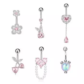 Модная подвеска в виде бабочки в форме сердца из нержавеющей стали для пирсинга пупка для женщин и девочек, сексуальные украшения для тела, аксессуары, подарки 8