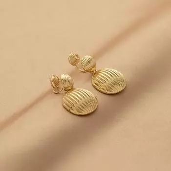 Модная полосатая круглая металлическая геометрическая простая противомоскитная спираль без проколов для ушей