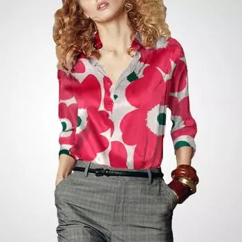 Модная полосатая профессиональная европейская и американская приталенная рубашка с длинным рукавом Rose Red S