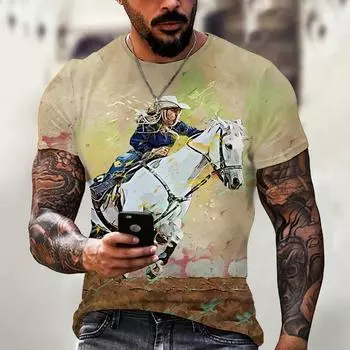 Модная популярная мужская футболка с 3D-принтом, мужская уличная тенденция с графическим рисунком XS