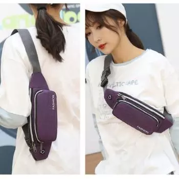Модная поясная сумка для пары, стильная сумка на плечо для мужчин, удобная сумка-слинг, компактная женская сумка-мессенджер фиолетовый