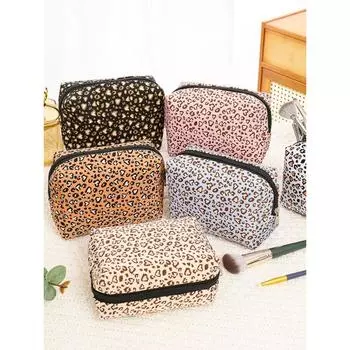 Модная портативная косметичка с леопардовым принтом для женщин, косметички, дорожный органайзер, косметичка для туалетных принадлежностей, женская косметичка, кошелек
