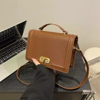 Модная портативная маленькая квадратная сумка с текстурой из искусственной кожи, сумка через плечо, универсальная сумка-мессенджер с простым замком, женская сумка белый