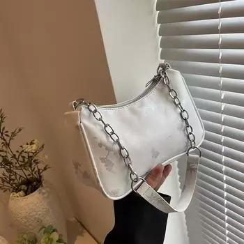 Модная портативная маленькая сумка женская летняя 2024 года, новая простая сумка на плечо, популярная модная сумка-мессенджер, маленькая квадратная сумка чёрный