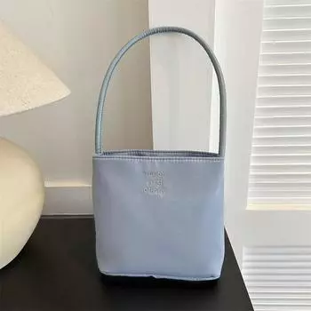 Модная портативная сумка из ткани Оксфорд, женская летняя сумка-ведро с вышитыми буквами под мышкой в иностранном стиле белый