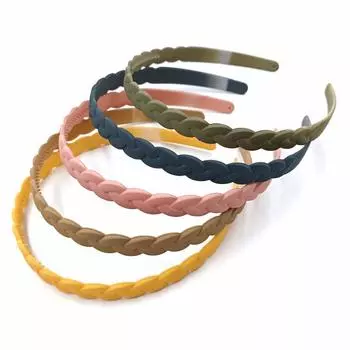 Модная повязка для волос, спортивные аксессуары для волос, обруч на голову, модная коса, однотонный головной убор, тонкая повязка на голову 1 бежевый