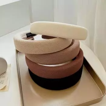 Модная повязка на голову кофейного цвета, винтажный широкий обруч для волос для девочек, мягкая губка, элегантный головной убор, аксессуары для волос для девочек и женщин хаки