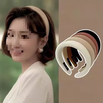 Модная повязка на голову кофейного цвета, винтажный широкий обруч для волос для девочек, мягкая губка, элегантный головной убор, аксессуары для волос для девочек и женщин хаки