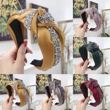 Модная повязка на голову с бантом и узлом, женская повязка на голову, обруч для волос, милая повязка на голову для девочек