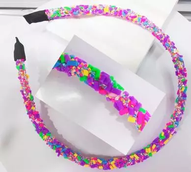 Модная повязка на голову в виде пончика, повязка на голову цвета конфет, женская универсальная кремовая ромбовидная повязка на голову фиолетовый