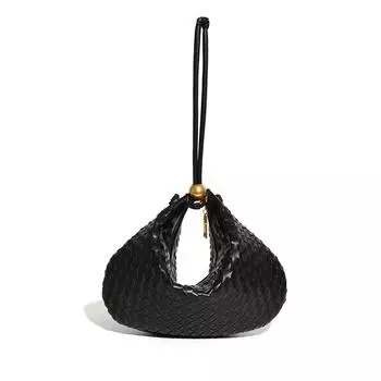 Модная, повседневная и универсальная сумка подмышкой, свежая и простая женская однотонная сумка-пельмень на одно плечо, маленькая сумка