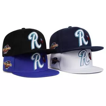 Модная повседневная кепка с вышивкой в виде буквы R, парные хип-хоп-шляпы, бейсболка для защиты от солнца, простые кепки, плоская шляпа темно-синий