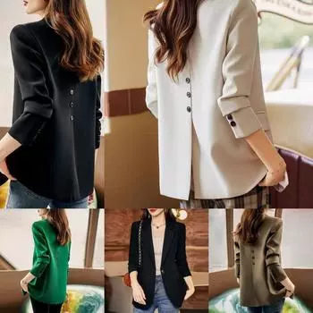Модная повседневная куртка весна и осень Design Sense Повседневная куртка с разрезом сзади Женская куртка