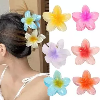 Модная повседневная летняя заколка для волос с цветком, заколка для волос в виде акулы, заколка для волос, держатель для хвоста, пляжные аксессуары для головы, заколка для волос для женщин и девочек 1PCS