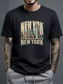 Модная повседневная мужская футболка с 3D-принтом, мужская повседневная футболка с коротким рукавом на весну и лето, свободная футболка с коротким рукавом S