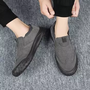 Модная повседневная обувь для активного отдыха, мужская обувь, противоскользящая и износостойкая, мягкая подошва, походные ботинки Lazy People Step on, черные походные ботинки 39
