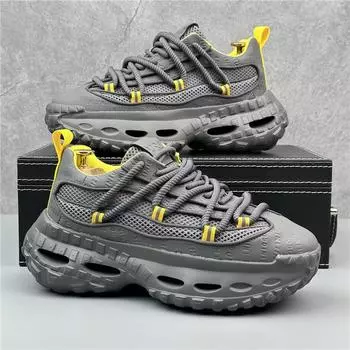 Модная повседневная обувь для мужчин, брендовые мужские кроссовки, хит продаж, удобные и дышащие мужские туфли на платформе Zapatillas De Hombre 38 чёрный